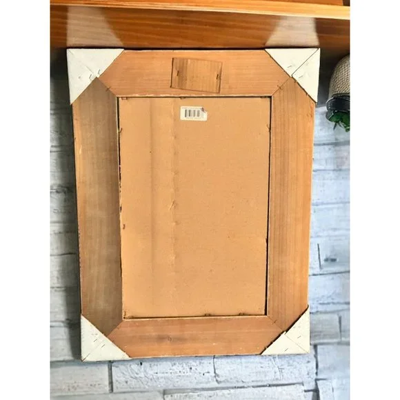 Vintage Fossil Leaves Frame 18”x24” Craquelure Collection Deco Mirror